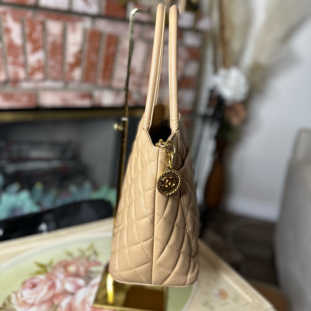 Chanel Beige Caviar Medallion Tote – Gold Hardware - Picture 4 of 14